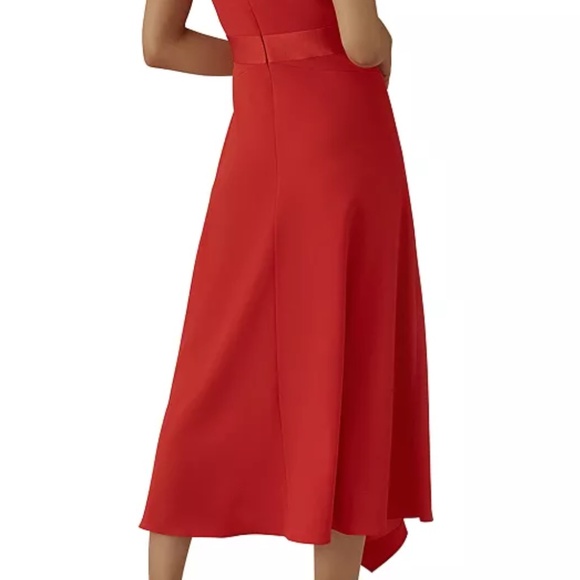 KAREN MILLEN Red Asymmetric Midi Dress - Size 6 - NEW With Tags. - Picture 4 of 16